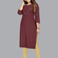 Party Wear Kurti Cotton Wine Print Kurtis