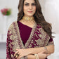 Designer Georgette Wine Diamond Saree