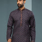 Kurta Pyjama Handloom Cotton Wine Digital Print Mens