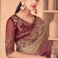Shaded Saree Silk Wine Embroidered Saree