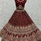 A Line Lehenga Velvet Wine Diamond Lehenga Choli