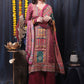Straight Salwar Suit Muslin Wine Digital Print Salwar Kameez