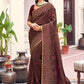 Designer Georgette Wine Patch Border Saree