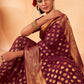 Classic Georgette Wine Weaving Saree