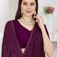 Classic Georgette Wine Embroidered Saree