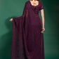 Contemporary Georgette Wine Diamond Saree