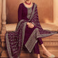 Pakistani Salwar Suit Georgette Wine Embroidered Salwar Kameez