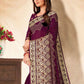 Classic Georgette Wine Embroidered Saree