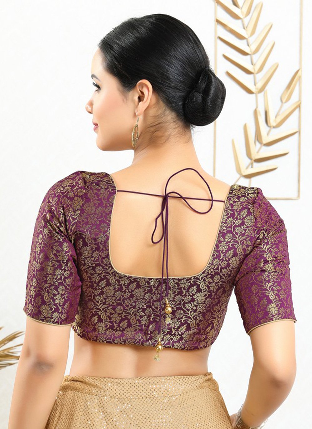 Blouse Jacquard Wine Print Blouse