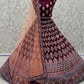 Lehenga Choli Georgette Wine Diamond Lehenga Choli