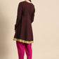 Casual Kurti Rayon Wine Embroidered Kurtis