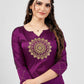 Casual Kurti Art Silk Wine Embroidered Kurtis