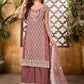 Pakistani Salwar Suit Net Wine Embroidered Salwar Kameez