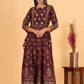 Gown Cotton Wine Print Gown