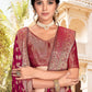 Traditional Saree Silk Wine Patch Border Saree