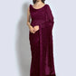 Contemporary Georgette Wine Sequins Saree