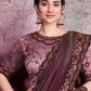 Contemporary Georgette Shimmer Silk Wine Cord Work Saree