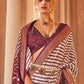 Contemporary Silk Wine Patola Print Saree