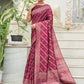 Classic Tussar Silk Wine Woven Saree