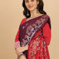 Classic Raw Silk Wine Woven Saree