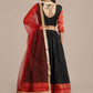 A Line Lehenga Jacquard Black Woven Lehenga Choli