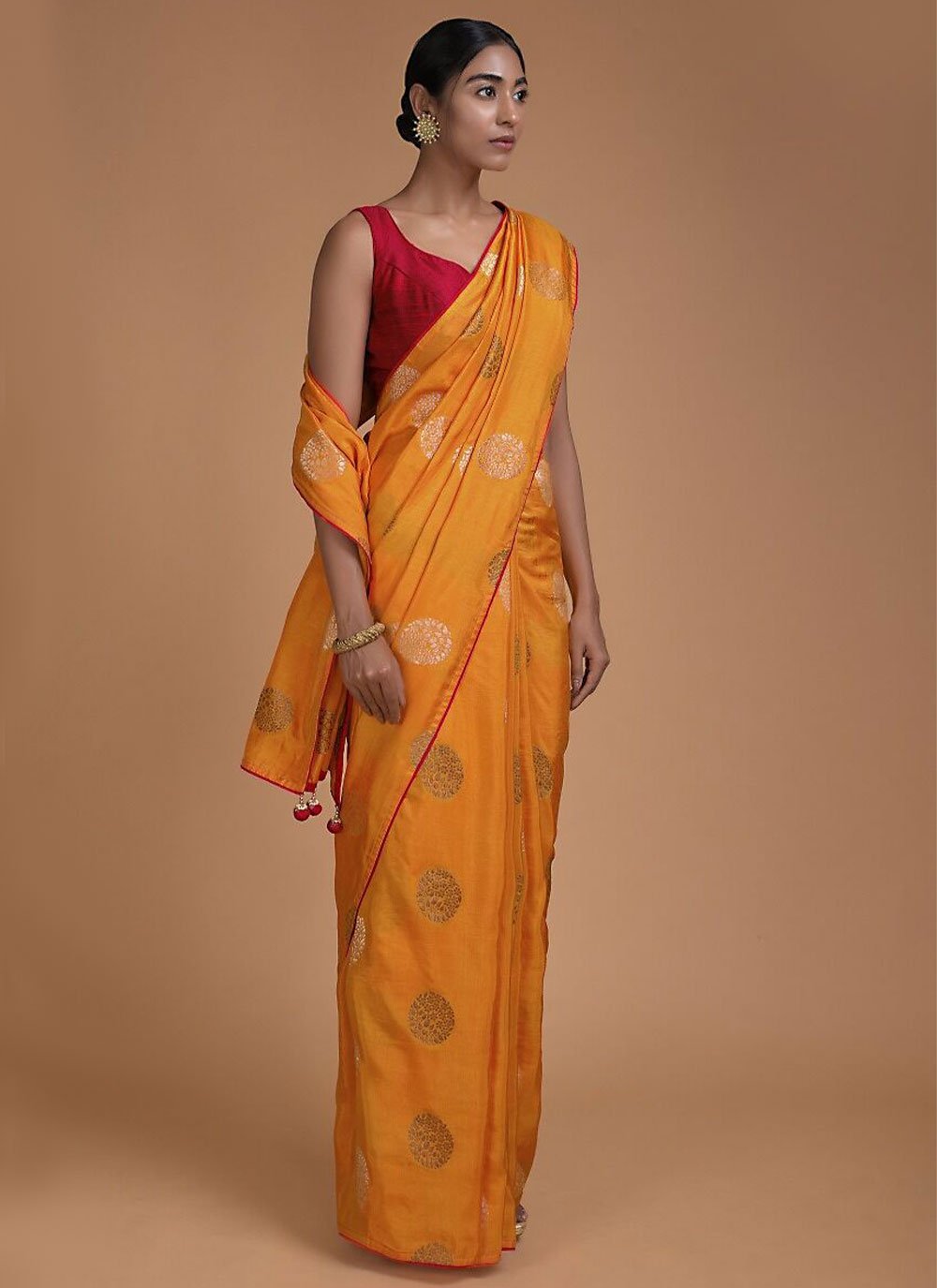 Classic Art Banarasi Silk Mustard Woven Saree