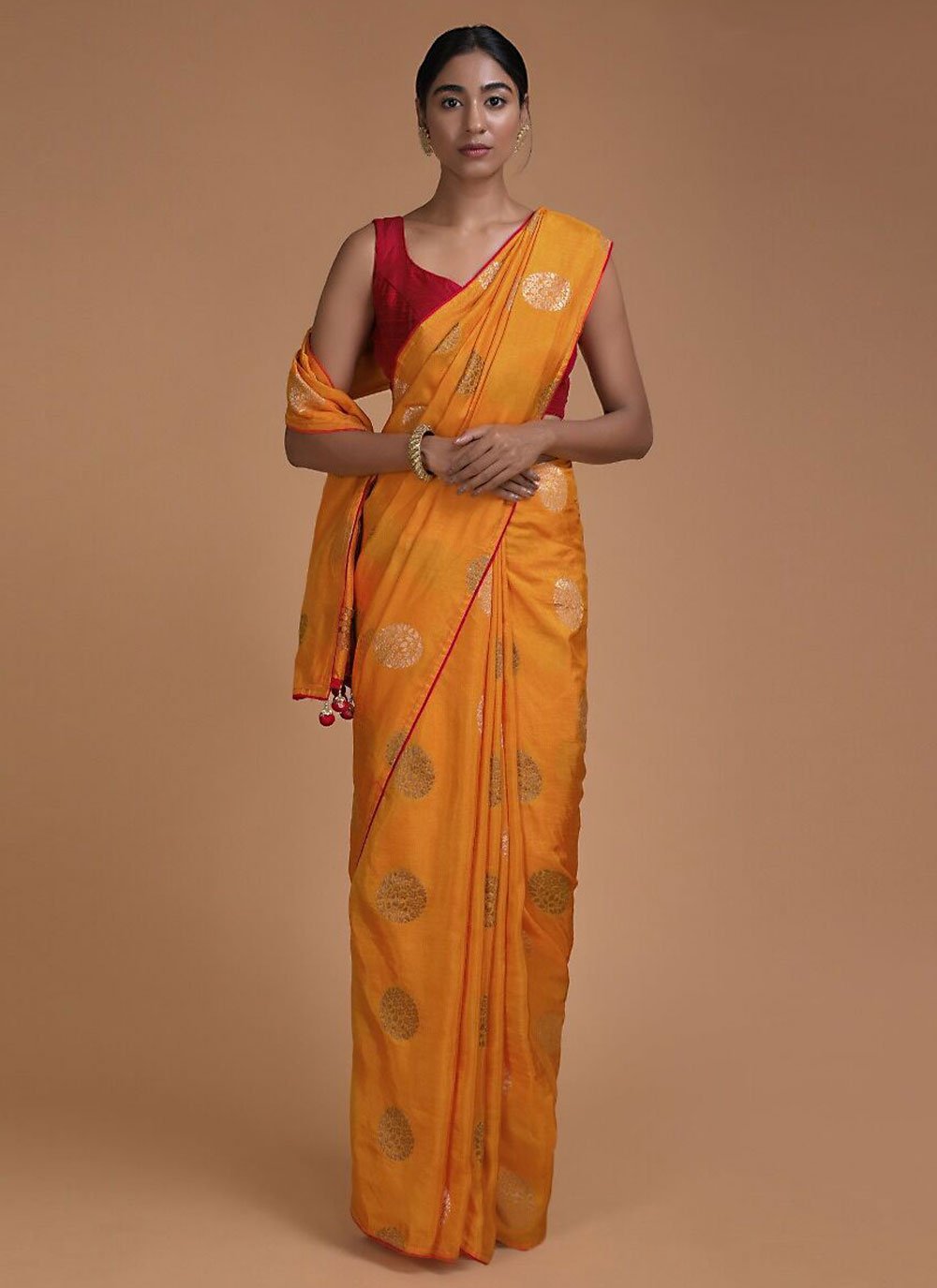 Classic Art Banarasi Silk Mustard Woven Saree