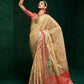 Classic Cotton Silk Beige Patch Border Saree