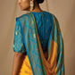 Classic Brasso Blue Orange Woven Saree
