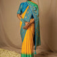 Classic Brasso Blue Orange Woven Saree