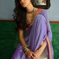 Trendy Saree Art Silk Lavender Lace Saree