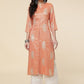 Salwar Suit Viscose Orange Foil Print Salwar Kameez