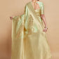 Contemporary Linen Green Woven Saree