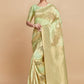 Contemporary Linen Green Woven Saree