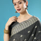 Classic Cotton Lucknowi Black Chikankari Work Saree