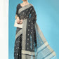 Classic Cotton Lucknowi Black Chikankari Work Saree