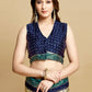 Contemporary Silk Blue Cream Jacquard Work Saree
