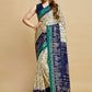 Contemporary Silk Blue Cream Jacquard Work Saree