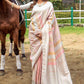 Contemporary Silk Cream Patch Border Saree