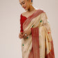 Contemporary Art Banarasi Silk Cream Woven Saree