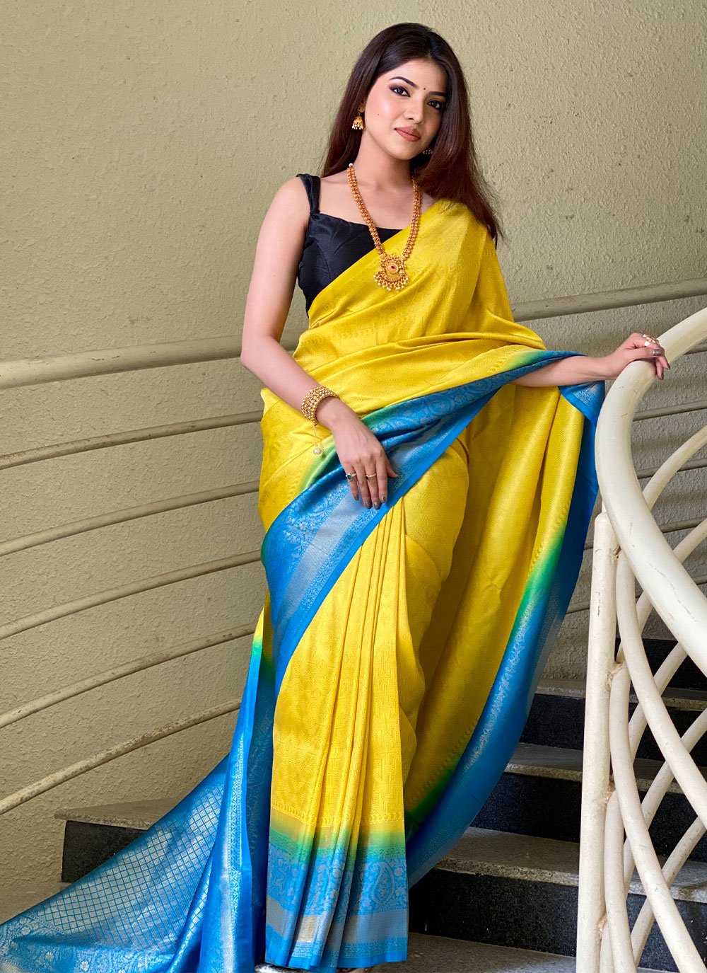 Classic Silk Yellow Woven Saree