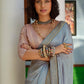 Trendy Saree Art Silk Grey Lace Saree