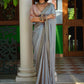 Trendy Saree Art Silk Grey Lace Saree