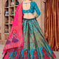 Lehenga Choli Jacquard Turquoise Woven Lehenga Choli