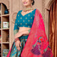 Lehenga Choli Jacquard Turquoise Woven Lehenga Choli