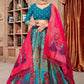 Lehenga Choli Jacquard Turquoise Woven Lehenga Choli