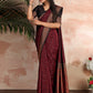 Traditional Saree Satin Silk Maroon Woven Saree