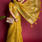 Trendy Saree Organza Silk Mustard Embroidered Saree