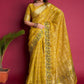 Trendy Saree Organza Silk Mustard Embroidered Saree