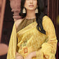 Classic Designer Organza Yellow Print Saree
